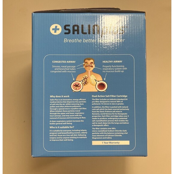 Salin Plus Home Salt Therapy Device Ionized Air Purifier SEE DETAILS NO CORD - Picture 3 of 14